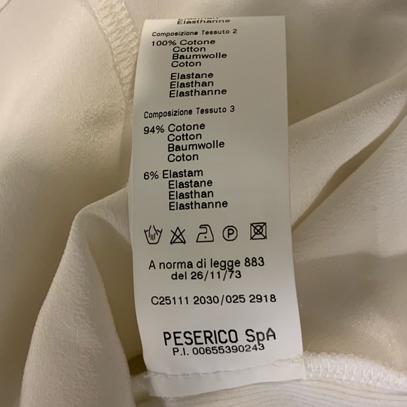 PESERICO White Cotton Silk Layered Top Sz IT42/US6 - Picture 11 of 11
